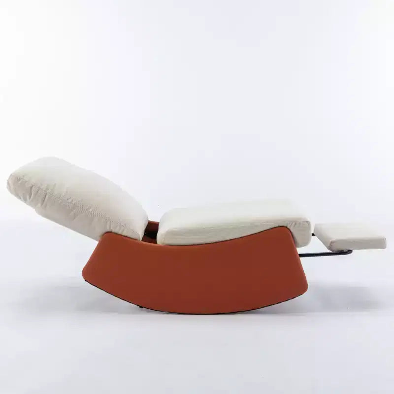 Fauteuil à bascule inclinable en velours côtelé avec repose-pieds