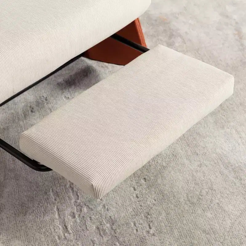 Fauteuil à bascule inclinable en velours côtelé avec repose-pieds