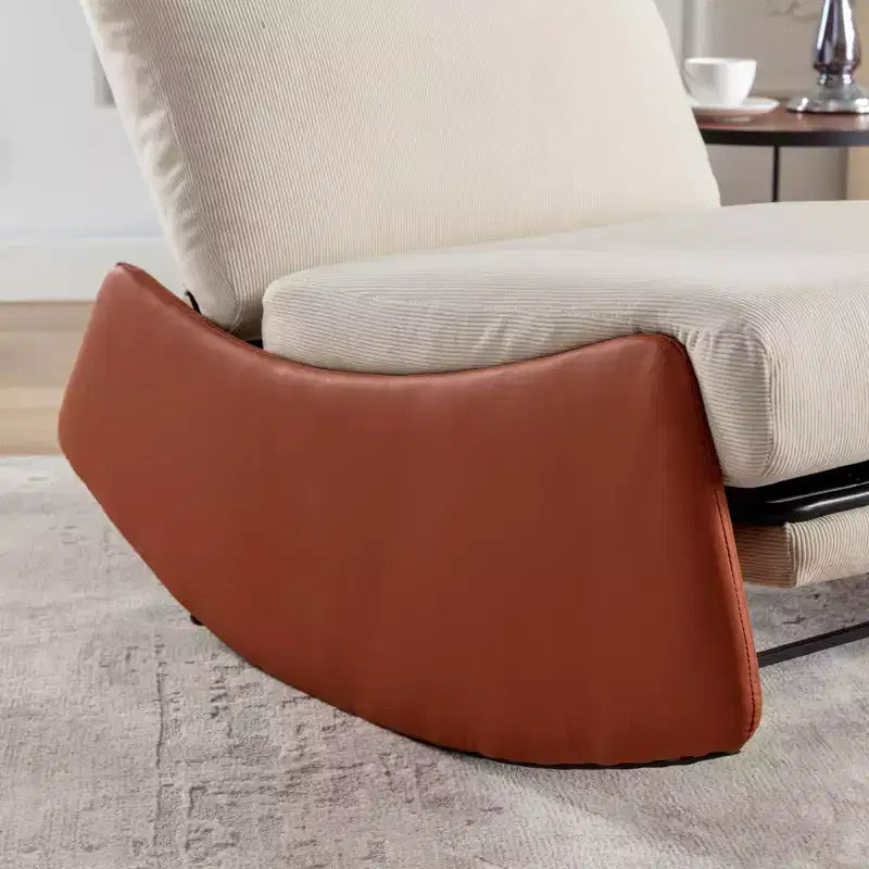 Fauteuil à bascule inclinable en velours côtelé avec repose-pieds