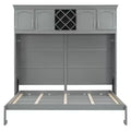 CLIHOME Queen Size Murphy Bed Wall Bed with Top Cabinets &amp; Wine Rack