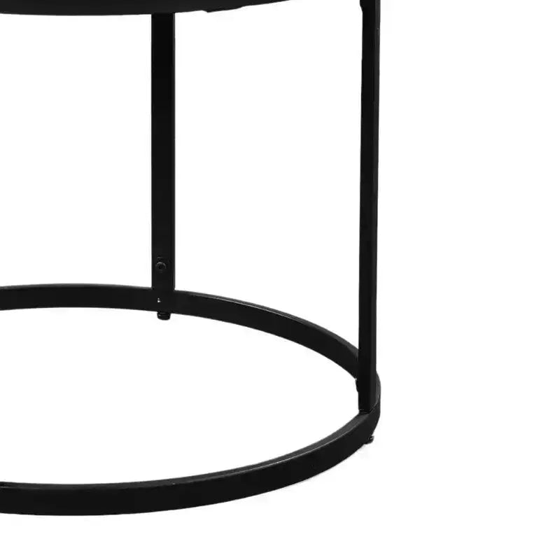 Table d'appoint de 23 pouces, plateau rond en marbre moderne, cadre en fer classique