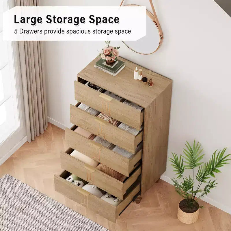 Armoire en bois au design vintage, commode de rangement à tiroirs profonds pour chambre à coucher, salon