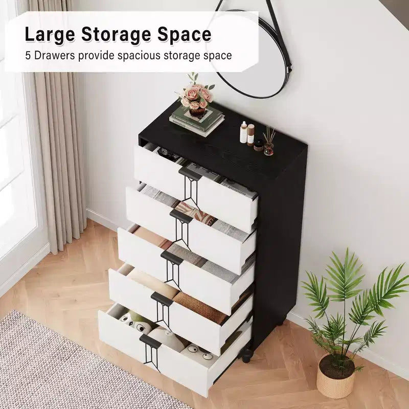 Armoire en bois au design vintage, commode de rangement à tiroirs profonds pour chambre à coucher, salon