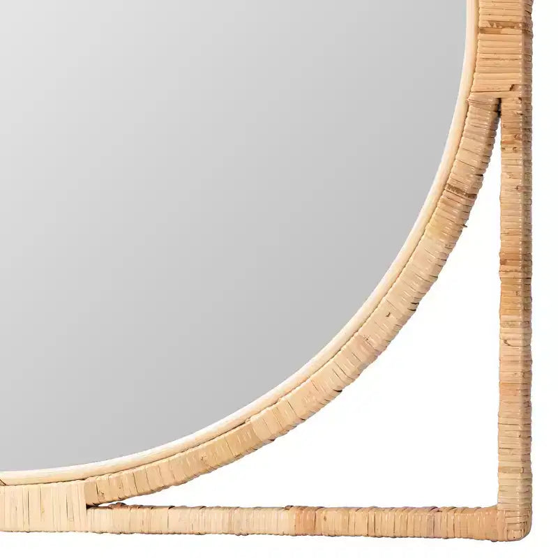 Miroir mural en rotin naturel