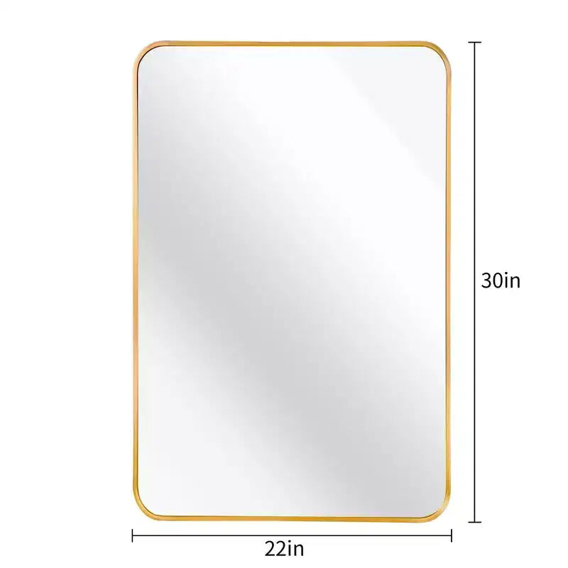 Miroir de salle de bain rectangulaire encadré en métal noir 24x36 pouces pour fixation murale