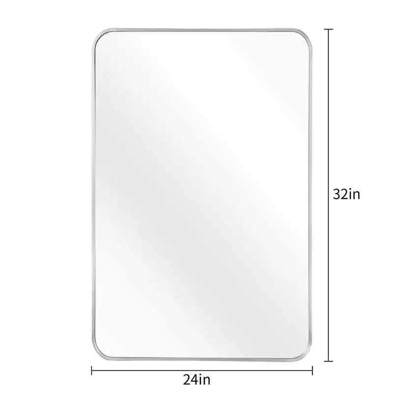 Miroir de salle de bain rectangulaire encadré en métal noir 24x36 pouces pour fixation murale