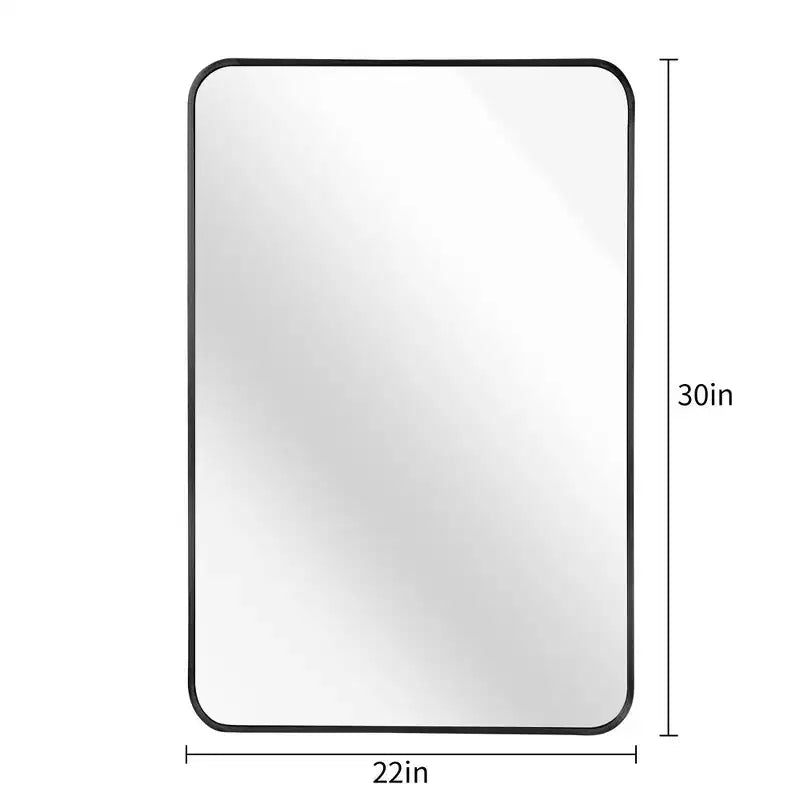 Miroir de salle de bain rectangulaire encadré en métal noir 24x36 pouces pour fixation murale