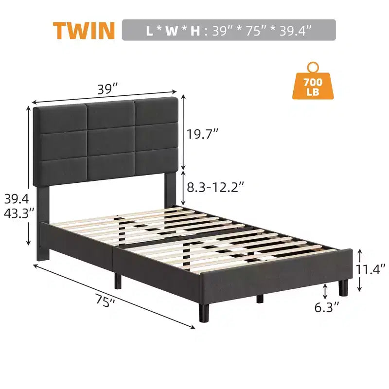 Lit moderne avec cadre plateforme