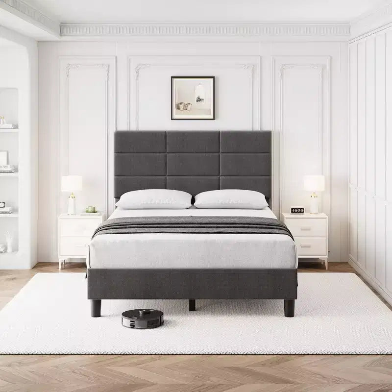 Lit moderne avec cadre plateforme