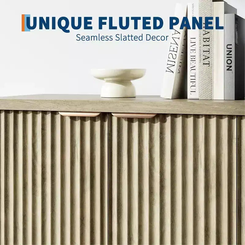 Buffet Encastré Avec Rangement, 4 Portes Et Étagères Réglables