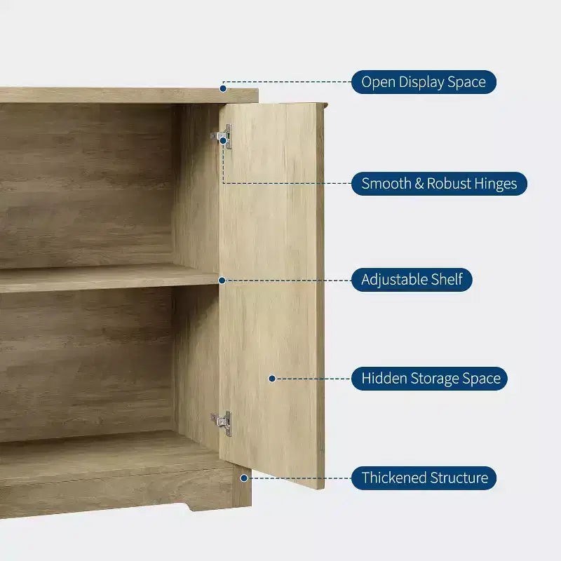 Buffet Encastré Avec Rangement, 4 Portes Et Étagères Réglables
