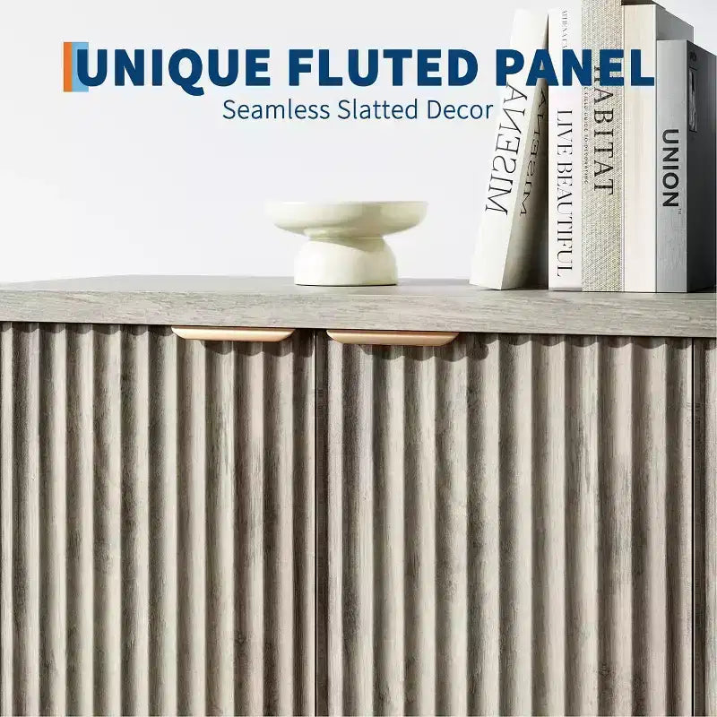Buffet Encastré Avec Rangement, 4 Portes Et Étagères Réglables