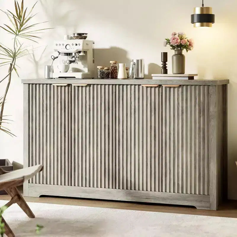 Gustowave Recessed Buffet With Storage, 4 Doors And Adjustable Shelves