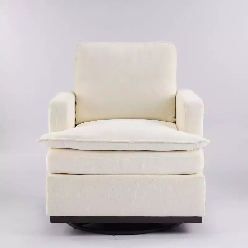 Fauteuil d'appoint pivotant à 360° de style Mid-Century Modern avec coussins d'assise doubles, canapé simple carré confortable et rembourré pour salon