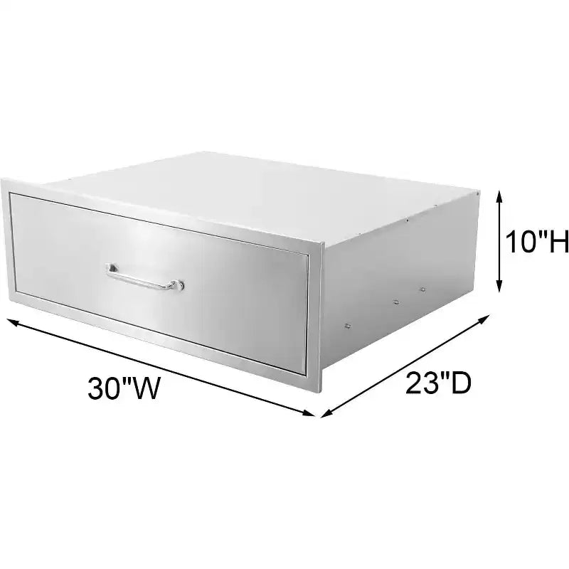 Tiroir de cuisine extérieur, tiroir BBQ encastrable en acier inoxydable à 1 couche pour cuisines extérieures et îlots de BBQ