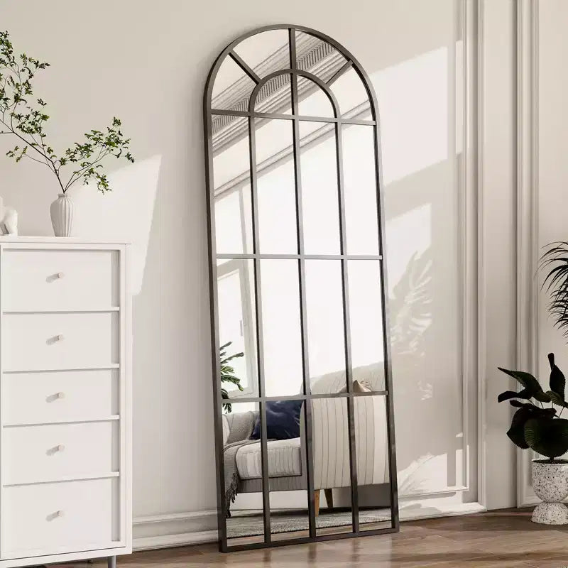 BEAUTYPEAK Window Panel 69x25 Floor Mirror Arched Full Length Mirrors