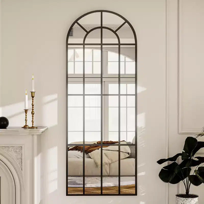 Panneau de fenêtre 69x25 Miroir de sol, Miroirs pleine longueur arqués