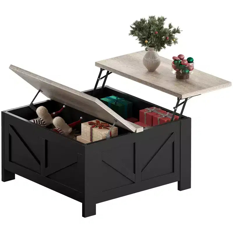 Yaheetech Wooden Lift Top Coffee Table with Hidden Compartments for Living Room Reception