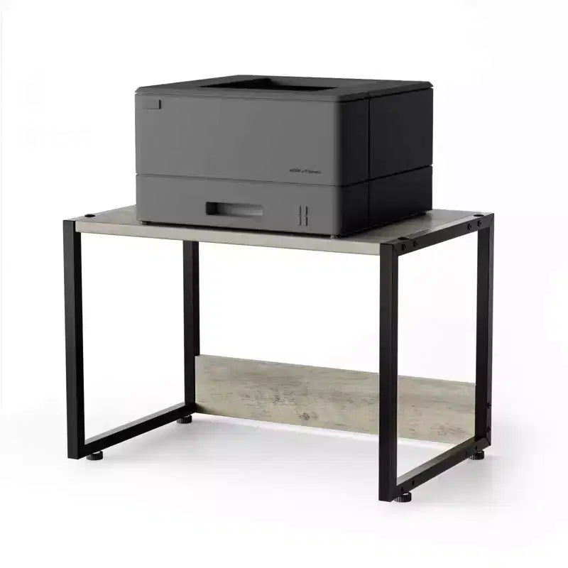 Meuble Imprimante Empilable avec Rangement, Étagère d'Imprimante de Bureau sous la Table pour Télécopieur, Photocopieuse, Scanner (Gris Rustique)