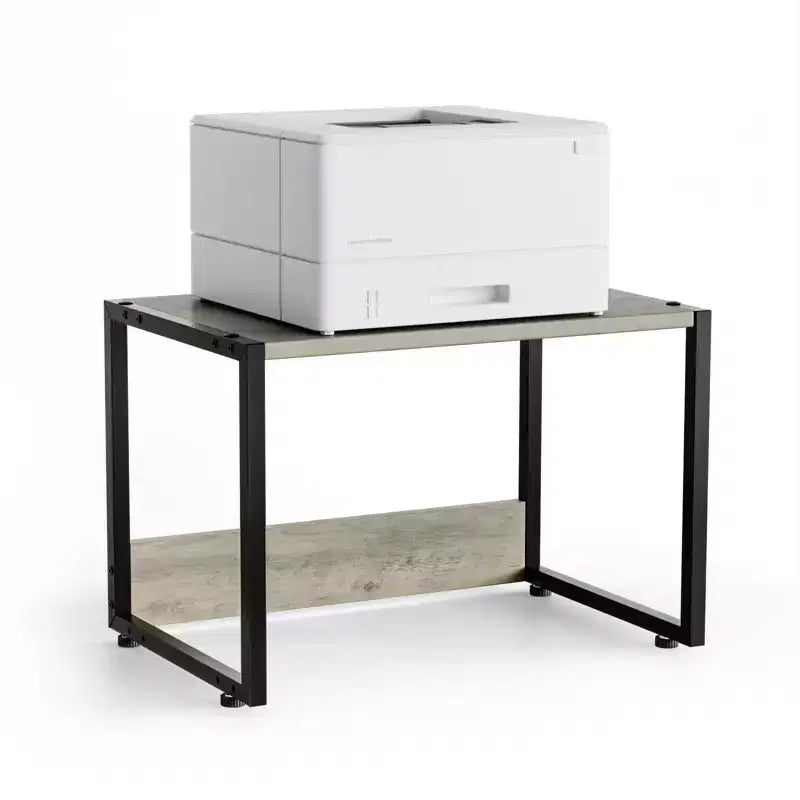 Meuble Imprimante Empilable avec Rangement, Étagère d'Imprimante de Bureau sous la Table pour Télécopieur, Photocopieuse, Scanner (Gris Rustique)