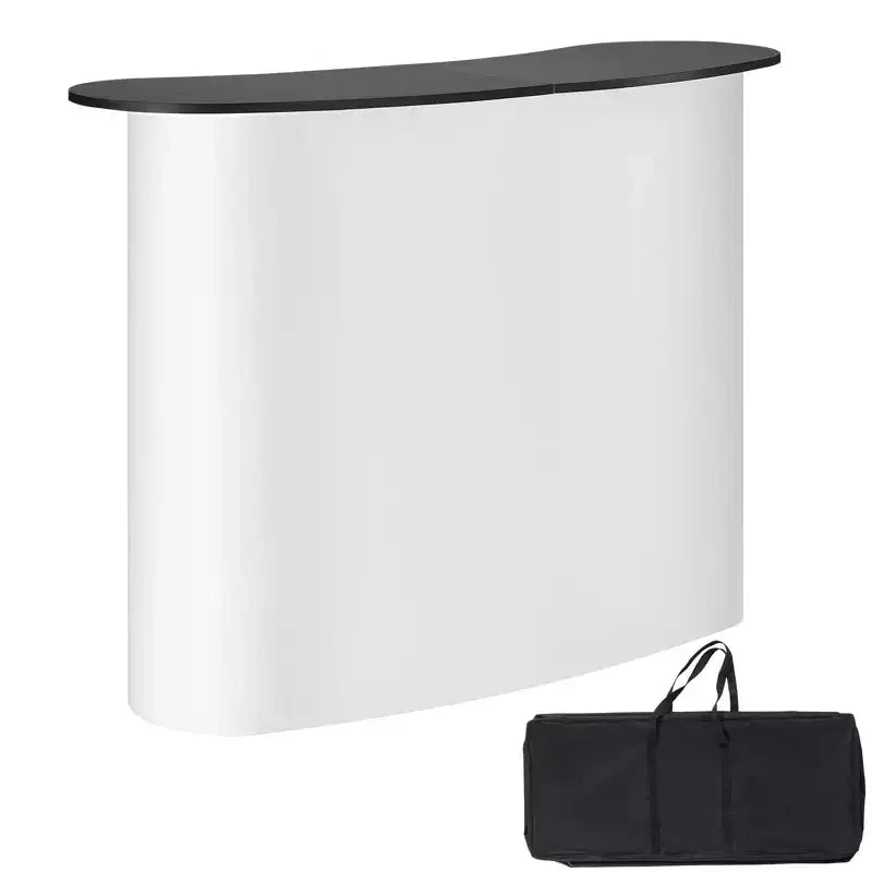VEVOR Portable Tradeshow Podium Table, Display Exhibition Counter Stand Booth Fair with Wall,Foldable Promotion Retail Bar Table Pop Up Podium,White