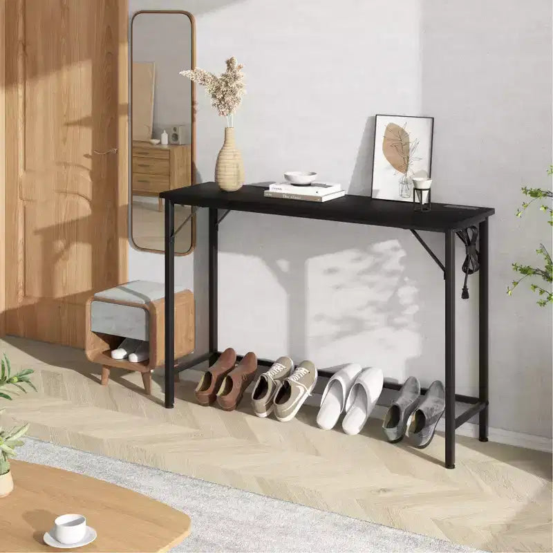 Console d'entrée avec station de charge et pieds en métal, capacité de 50 kg
