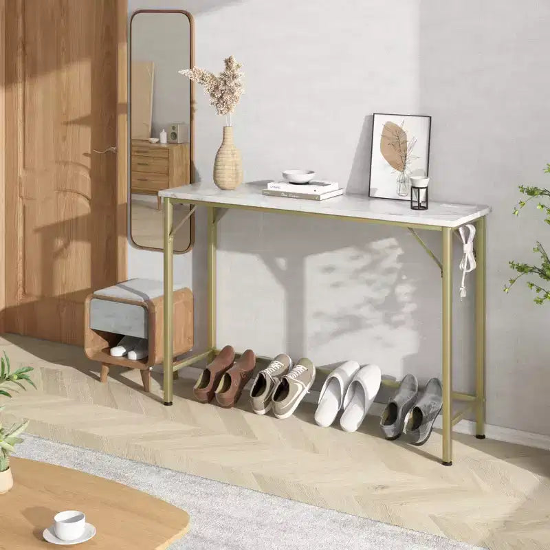 Console d'entrée avec station de charge et pieds en métal, capacité de 50 kg
