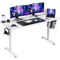 PexFix 55 x 24 Electric Standing Desk White Desktop Height Adjustable Computer Desk Stand up Home Office Desk with Splice Board