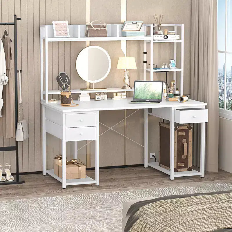 Bureau d'ordinateur avec tiroirs