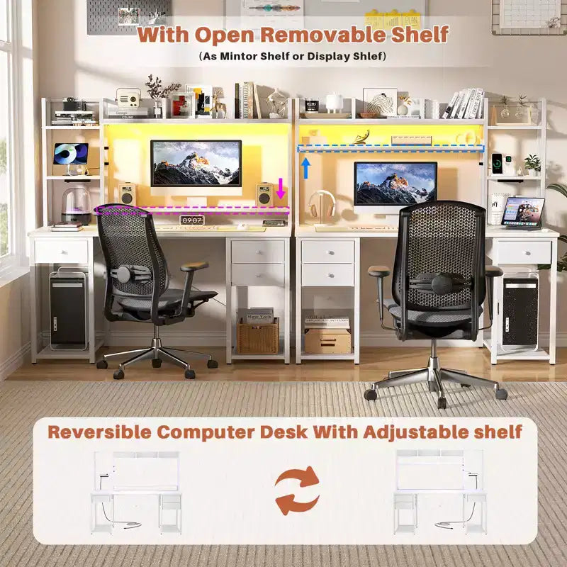 Bureau d'ordinateur avec tiroirs