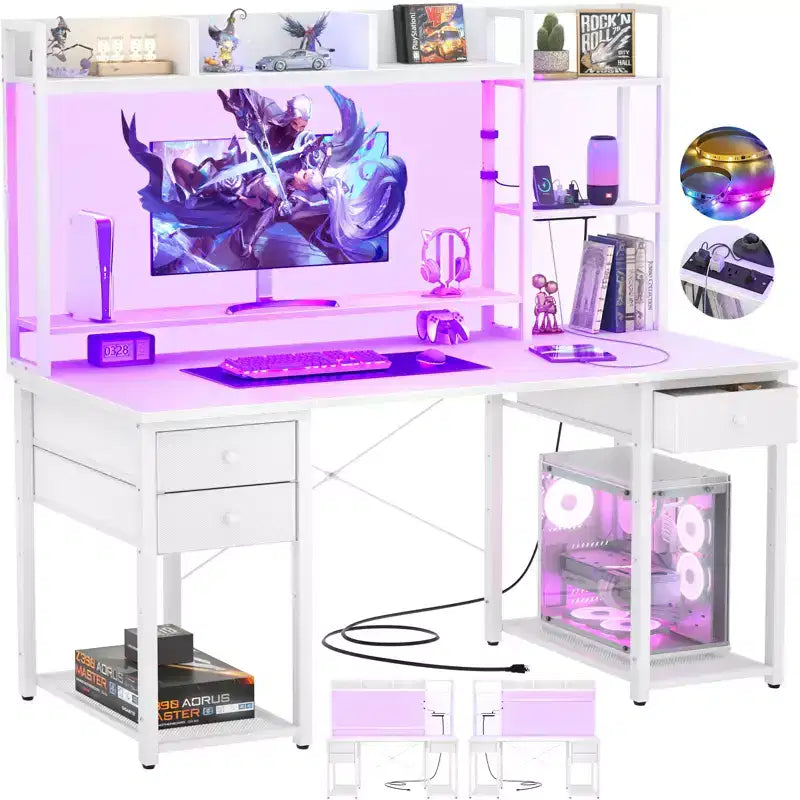 Bureau d'ordinateur avec tiroirs