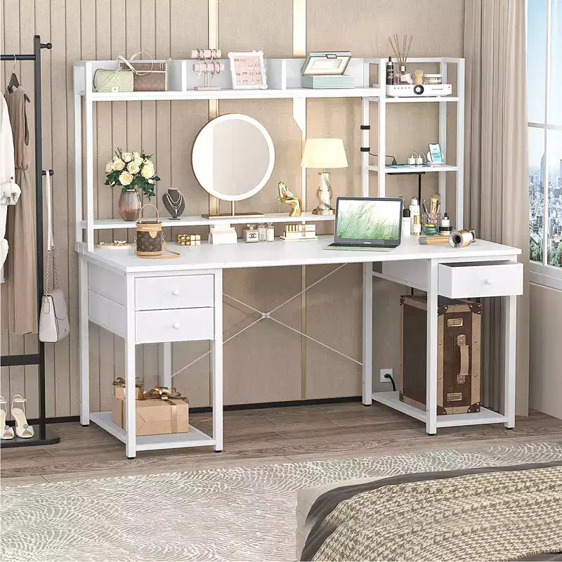 Bureau d'ordinateur avec tiroirs