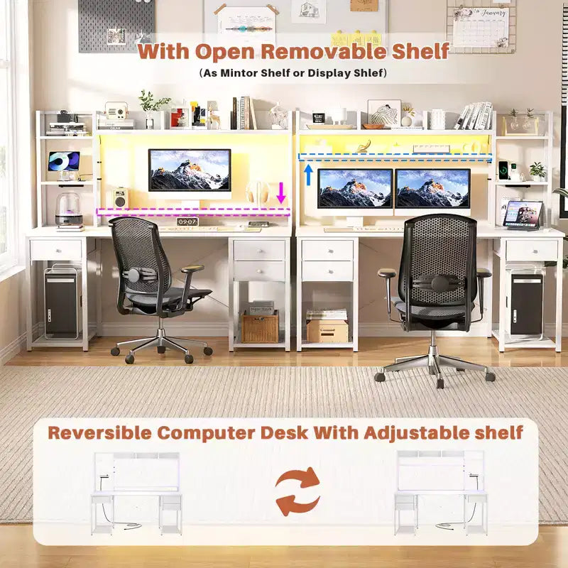 Bureau d'ordinateur avec tiroirs