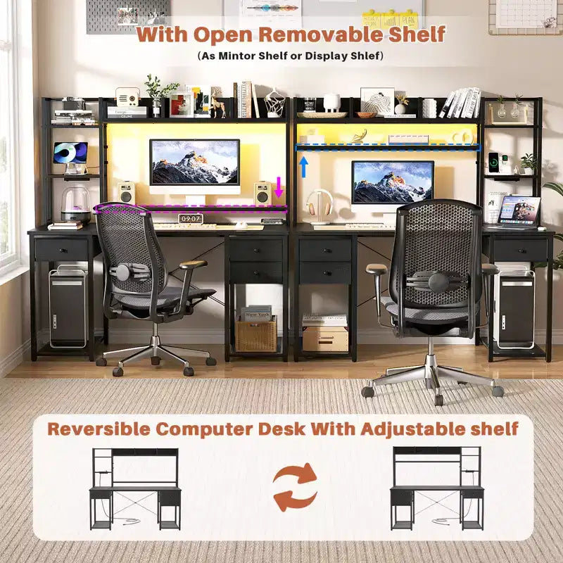 Bureau d'ordinateur avec tiroirs