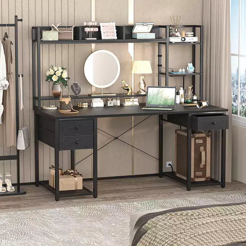 Bureau d'ordinateur avec tiroirs