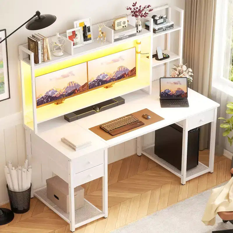 Bureau d'ordinateur avec tiroirs