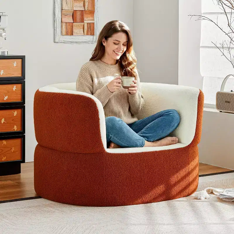 Fauteuil simple sans accoudoirs orange