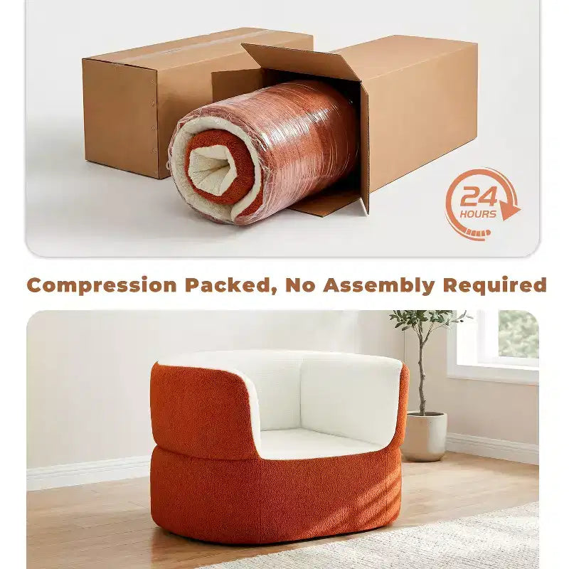 Fauteuil simple sans accoudoirs orange