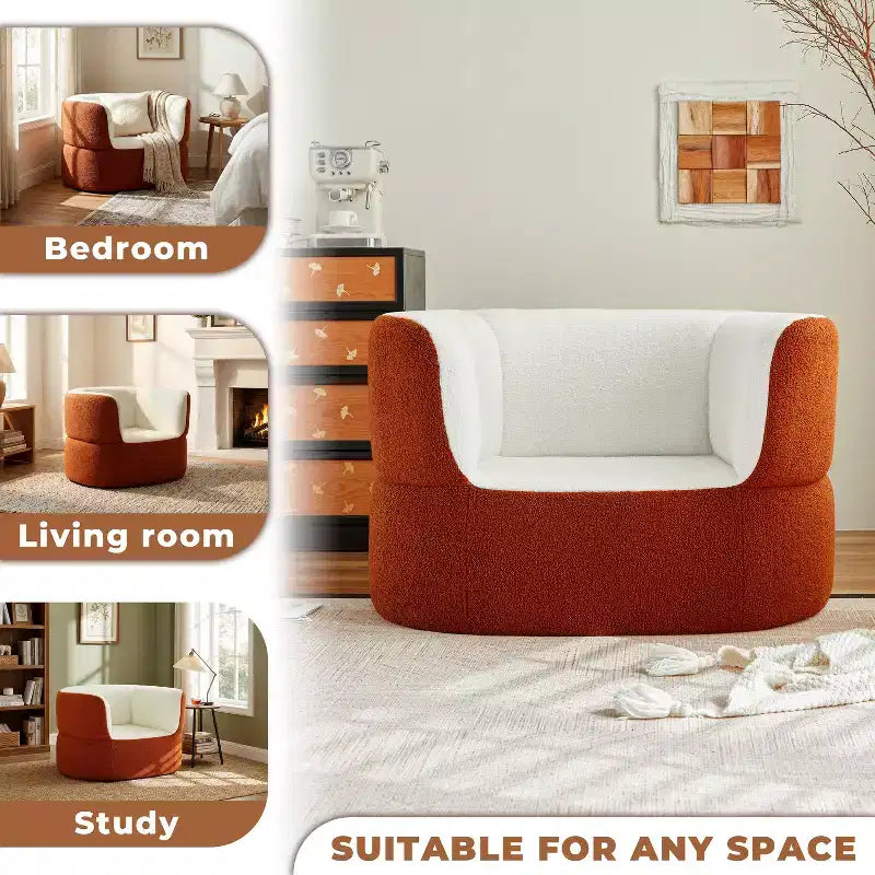 Fauteuil simple sans accoudoirs orange