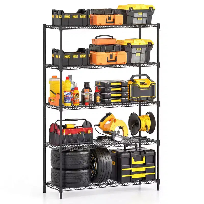 Costway 5-Tier Metal Storage Shelving Unit 4000 LBS Storage Organizer for Home Kitchen