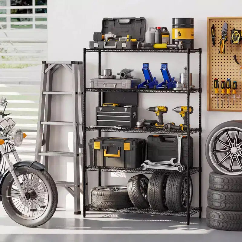 Étagère de rangement métallique à 5 niveaux, capacité de 4000 livres, organisateur de rangement pour la maison et la cuisine