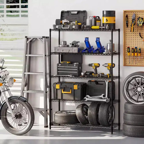 Étagère de rangement métallique à 5 niveaux, capacité de 4000 livres, organisateur de rangement pour la maison et la cuisine
