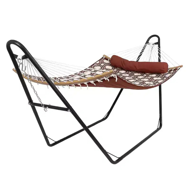 Support universel double pour hamac, capacité de 250 kg, support en métal robuste pour hamacs de 2,7 à 4,3 m, pour patio extérieur, noir