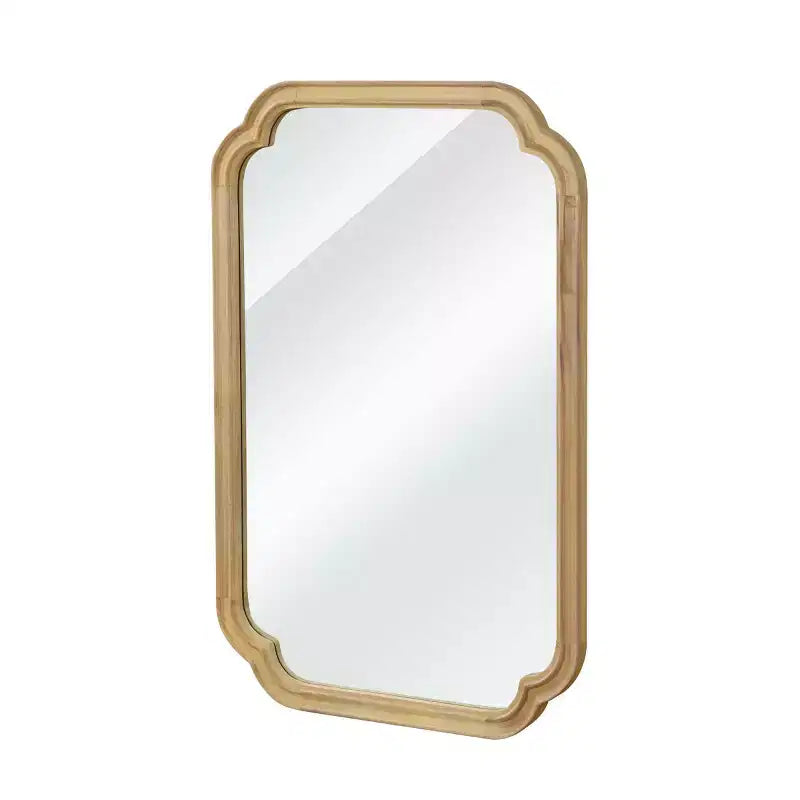 Miroir mural 24 x 36 avec cadre en bois massif, coins arrondis, miroir décoratif pour salle de bain, chambre à coucher, salon, entrée