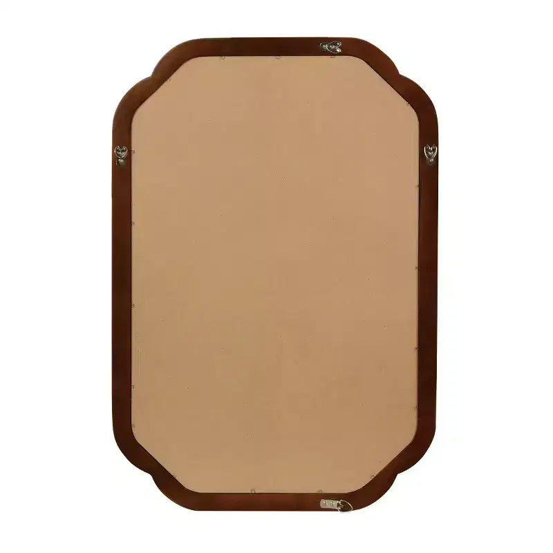Miroir mural 24 x 36 avec cadre en bois massif, coins arrondis, miroir décoratif pour salle de bain, chambre à coucher, salon, entrée