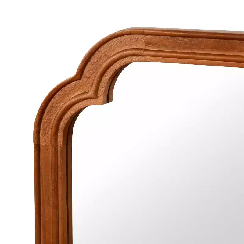 Miroir mural 24 x 36 avec cadre en bois massif, coins arrondis, miroir décoratif pour salle de bain, chambre à coucher, salon, entrée