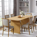PexFix 67 x 33.5 Farmhouse Dining Table Solid Wood Kitchen Table with Arched Legs Square Natural Wood Top for Dining Room &amp; Kitchen