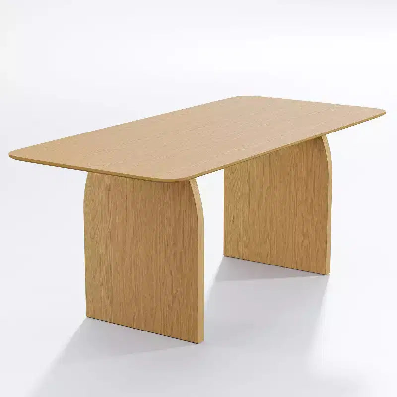 Table de salle à manger de style ferme, table de cuisine en bois massif avec pieds arqués, plateau carré en bois naturel pour salle à manger et cuisine.