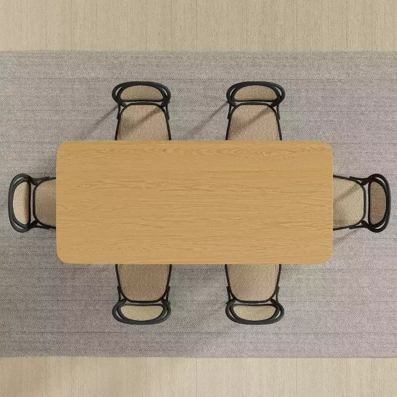 Table de salle à manger de style ferme, table de cuisine en bois massif avec pieds arqués, plateau carré en bois naturel pour salle à manger et cuisine.
