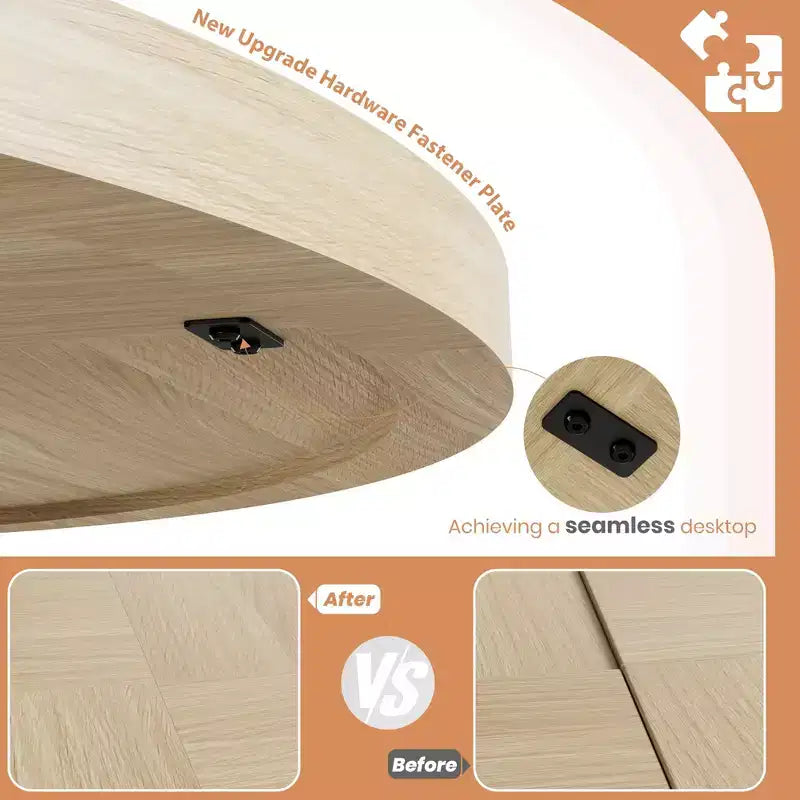Table de salle à manger ronde de 47 pouces pour 4 à 6 personnes - Table de cuisine circulaire avec base de piédestal robuste, meuble de salle à manger peu encombrant